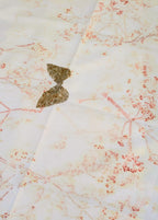 Golden Cotton Scarf: Eco-Friendly Botanical Print