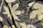 Black and Yellow Cotton Scarf: Eco-Friendly Botanical Print