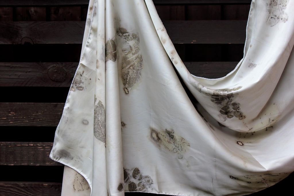 White Guava Eco Printed Silk Scarf