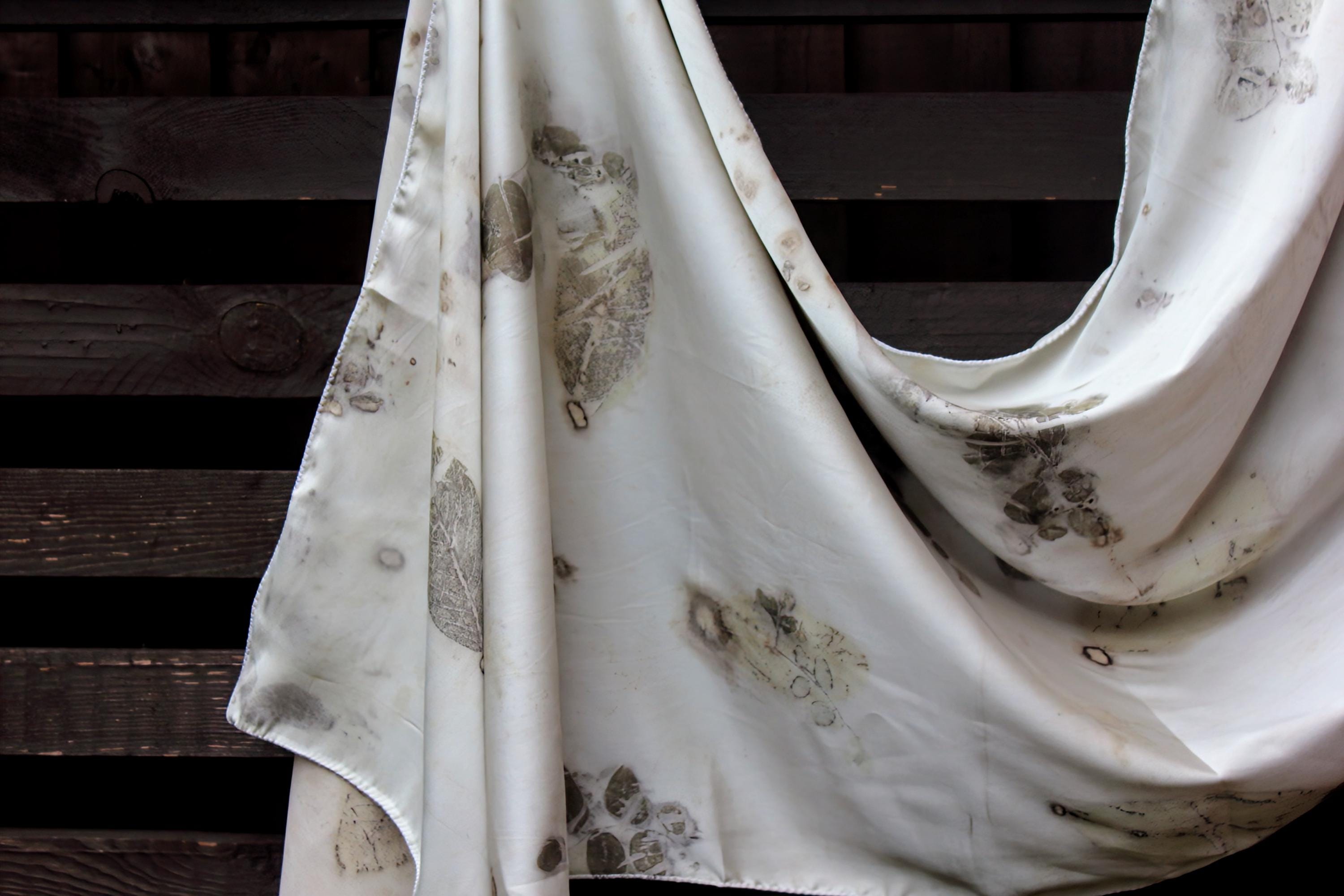 White Guava Eco Printed Silk Scarf