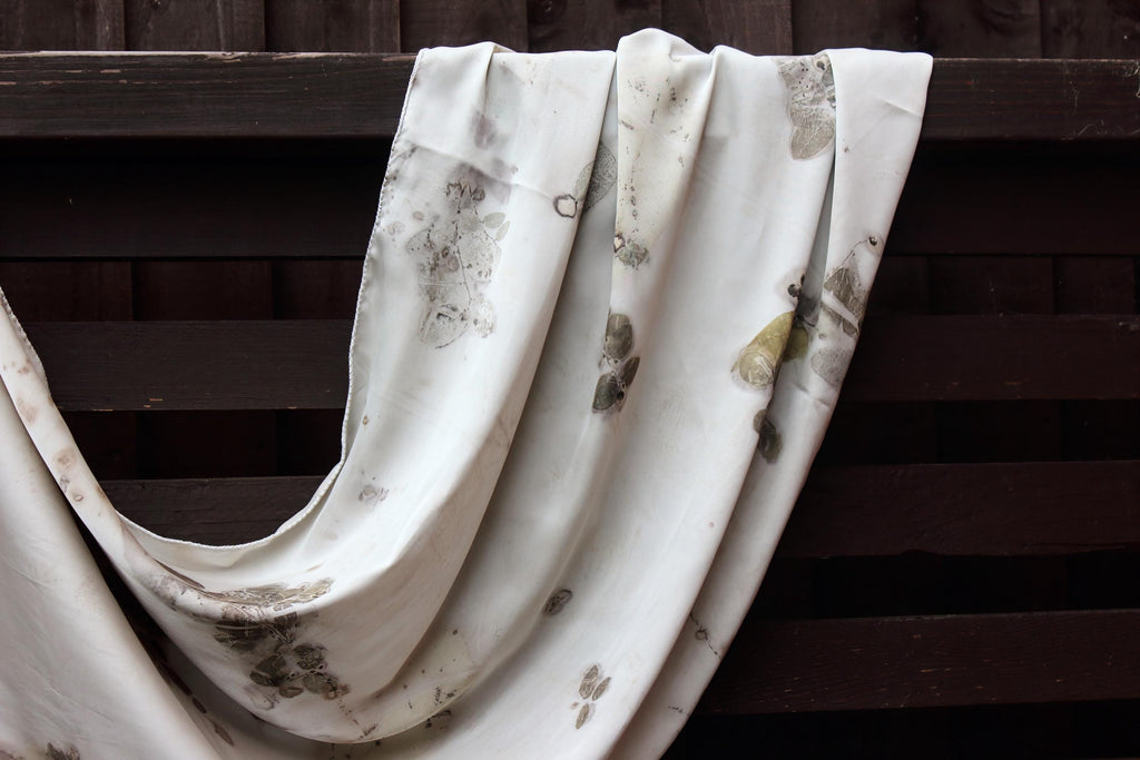 White Guava Eco Printed Silk Scarf