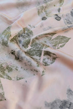 Dark Pink Silk Scarf: Leaf imprint, Natural Dye