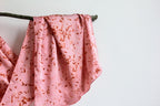 Pink Marigold Flower Print Silk Scarf