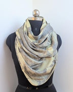 Black and Yellow Eco-Printed Silk Scarf