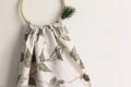 White Cotton Scarf: Eco-Friendly Botanical Print