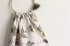 White Cotton Scarf: Eco-Friendly Botanical Print