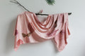 Pink Handmade Silk Scarf: Eco Printed with Real Leaves, Naturally Dyed