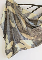 Black and Yellow Eco-Printed Silk Scarf
