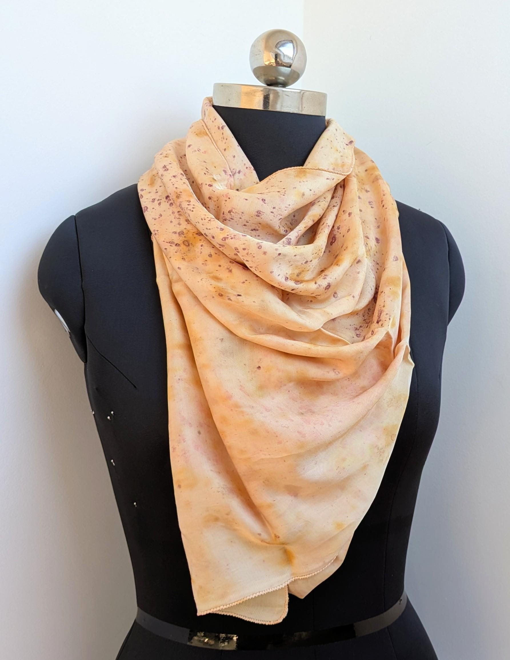 Multicolour Silk Scarf: Flower Print, Natural Dye