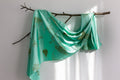 Mint Silk Scarf: Handmade Printed With Real Leaves
