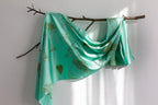 Mint Silk Scarf: Handmade Printed With Real Leaves