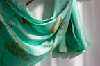 Mint Silk Scarf: Handmade Printed With Real Leaves