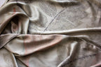 Green Silk Scarf Printed With Real Leaves