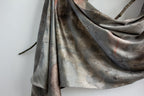 Handmade Black Eco-Printed Silk Scarf