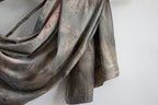 Handmade Black Eco-Printed Silk Scarf