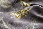 Black Silk Scarf Eco-Printed With Mixed Leaves