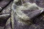 Black Silk Scarf Eco-Printed With Mixed Leaves