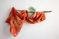 Orange Mulberry Silk Scarf Ecoprinted
