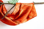 Orange Mulberry Silk Scarf Ecoprinted