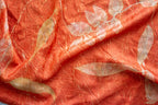 Orange Mulberry Silk Scarf Ecoprinted