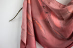 Maroon Silk Scarf Eco-Printed With Real Leaves