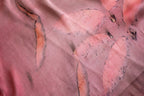 Maroon Silk Scarf Eco-Printed With Real Leaves