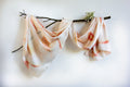 Peach Eucalyptus Silk Scarf Eco-Printed