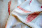 Peach Eucalyptus Silk Scarf Eco-Printed