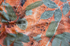 Orange Cotton Scarf: Eco-Friendly Botanical Print