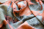 Orange Cotton Scarf: Eco-Friendly Botanical Print