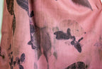 Dark Pink Cotton Scarf Botanical Print