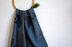 Blue Cotton Scarf Ecoprinted With Real Leaves
