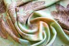 Green Cotton Scarf Botanical Print