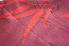 Maroon Cotton Scarf Ecoprinted With Real Leaves