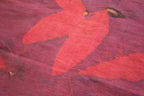 Maroon Cotton Scarf Ecoprinted With Real Leaves