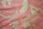 Pink Cotton Scarf Ecoprinted With Real Leaves