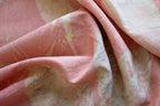 Pink Cotton Scarf Ecoprinted With Real Leaves