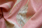 Pink Cotton Scarf Ecoprinted With Real Leaves