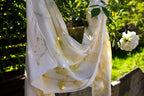 Rose Fabric Scarf Eco Printed: Mixed Leaf Design