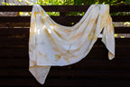 Rose Fabric Scarf Eco Printed: Mixed Leaf Design