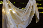 Rose Fabric Scarf Eco Printed: Mixed Leaf Design