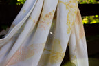 Rose Fabric Scarf Eco Printed: Mixed Leaf Design
