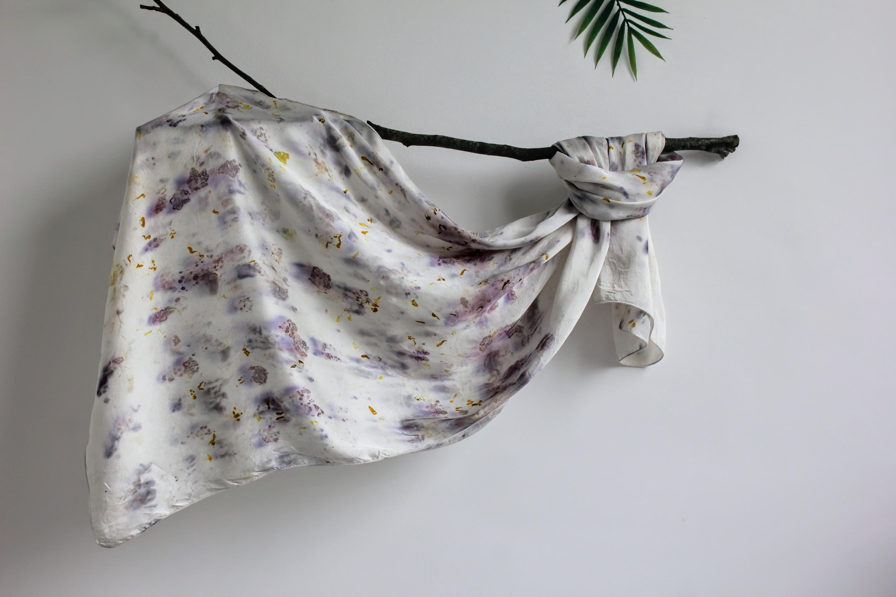 Marigold and Hibiscus Bundle Dyed Silk Scarf