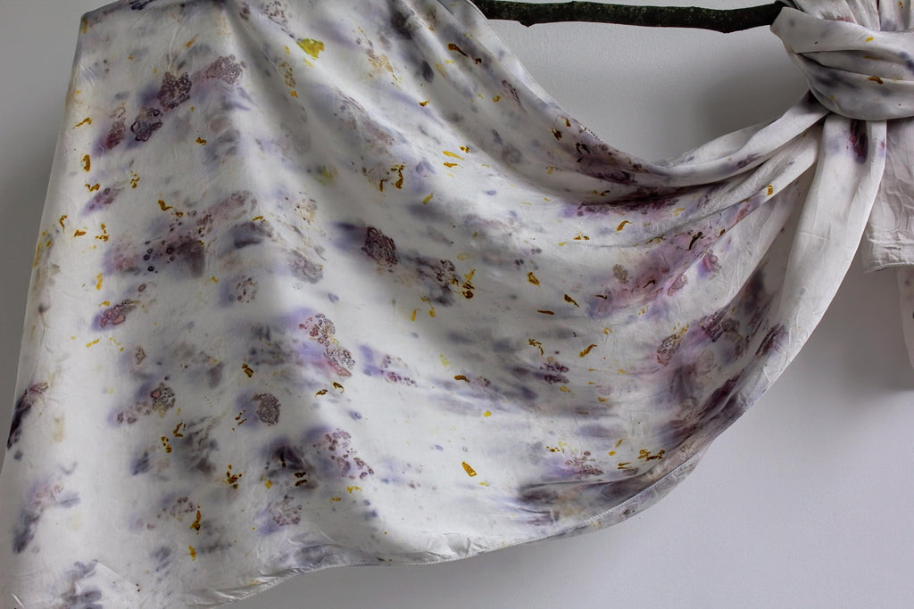 Marigold and Hibiscus Bundle Dyed Silk Scarf