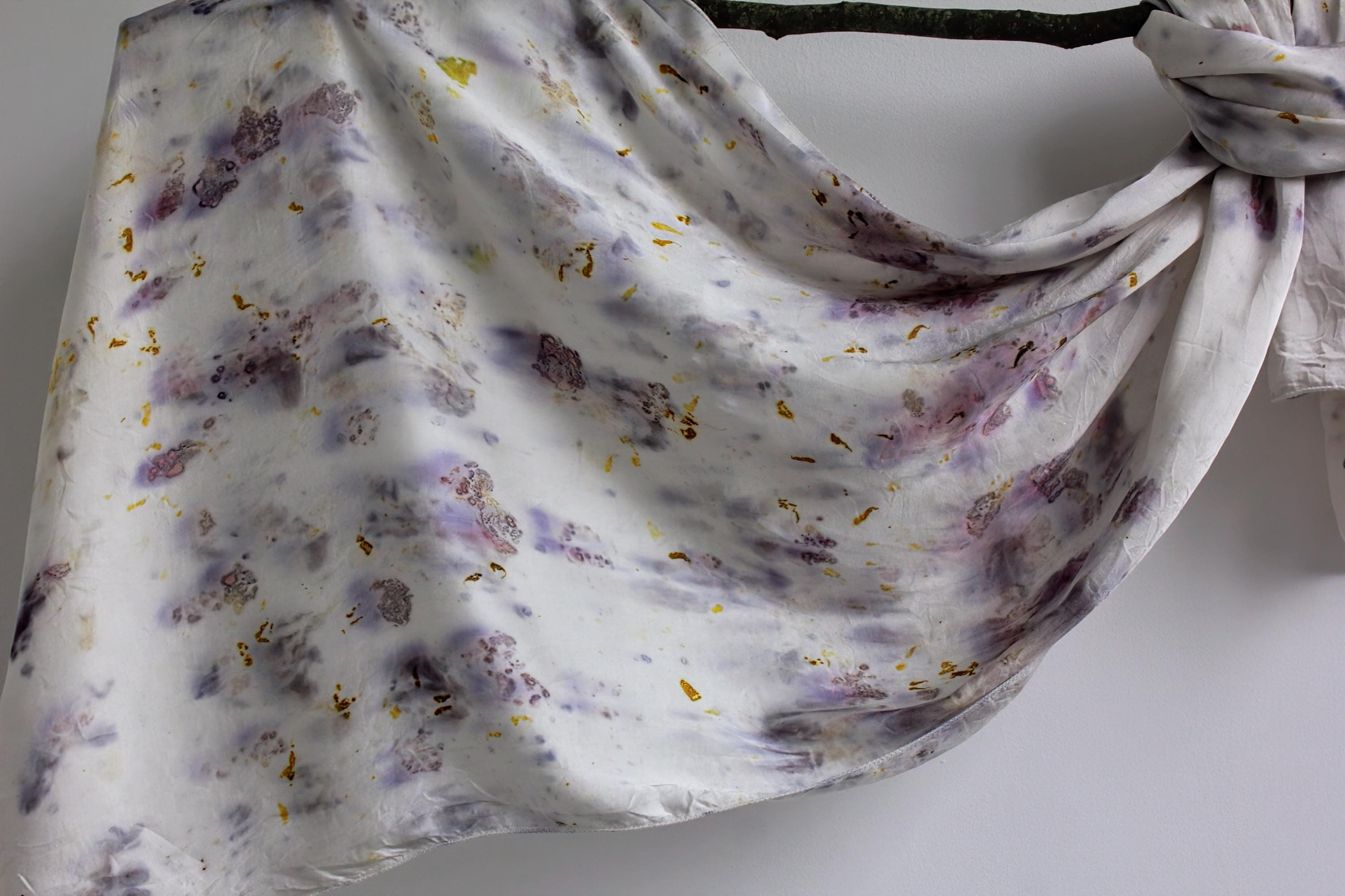 Marigold and Hibiscus Bundle Dyed Silk Scarf