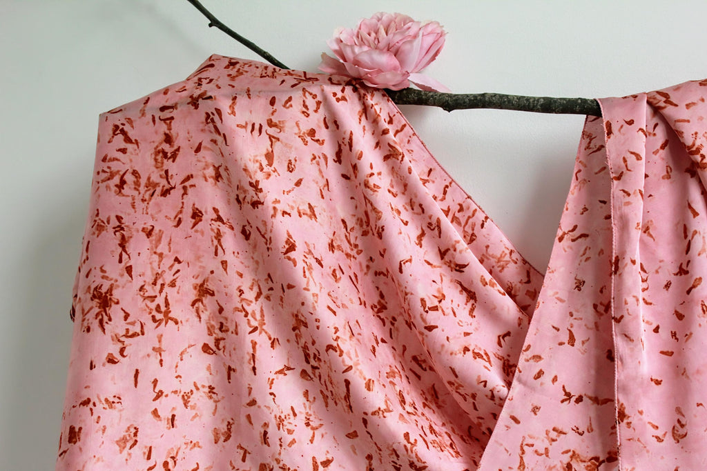 Pink Marigold Flower Print Silk Scarf