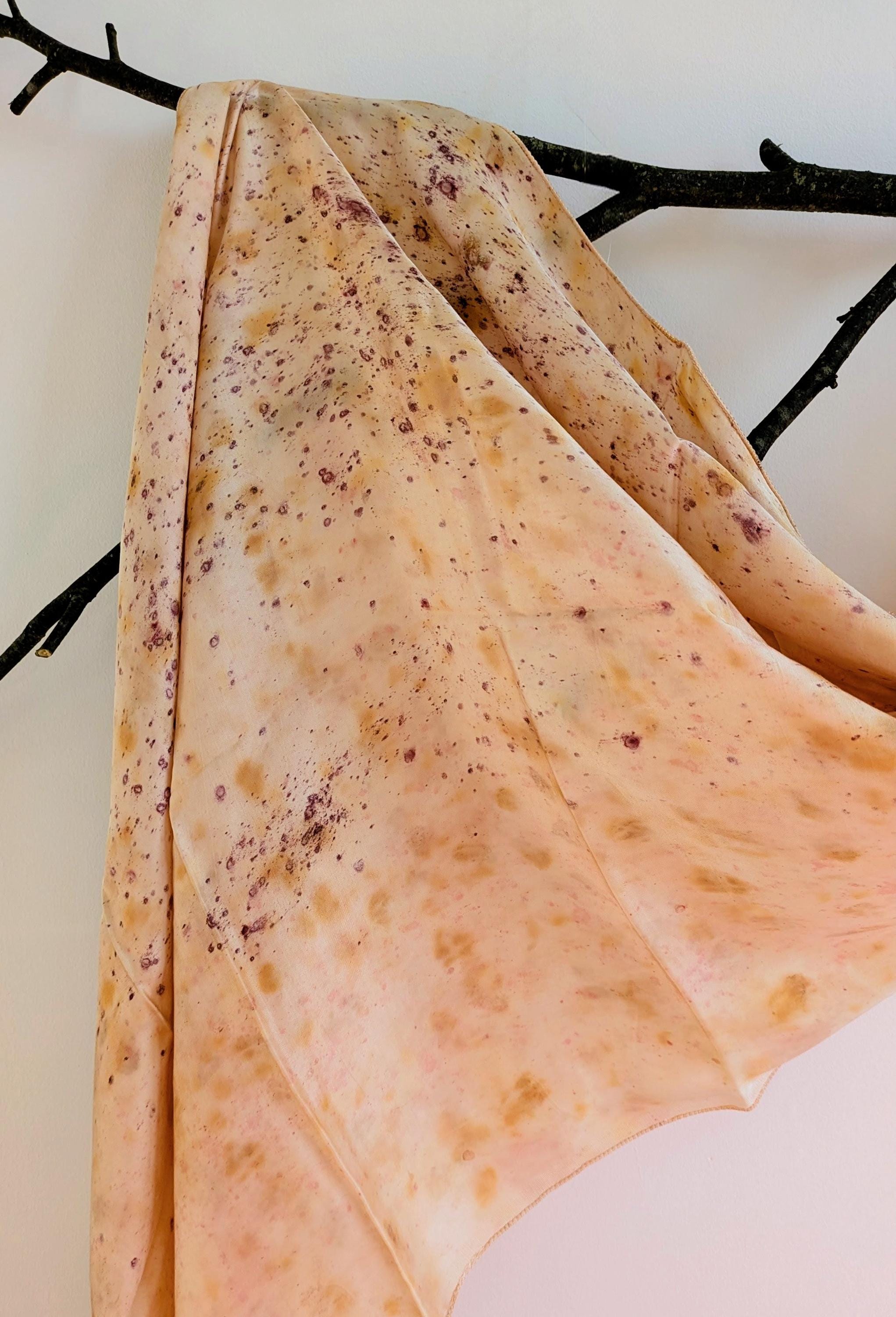 Multicolour Silk Scarf: Flower Print, Natural Dye
