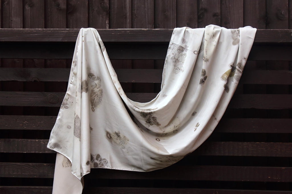 White Guava Eco Printed Silk Scarf