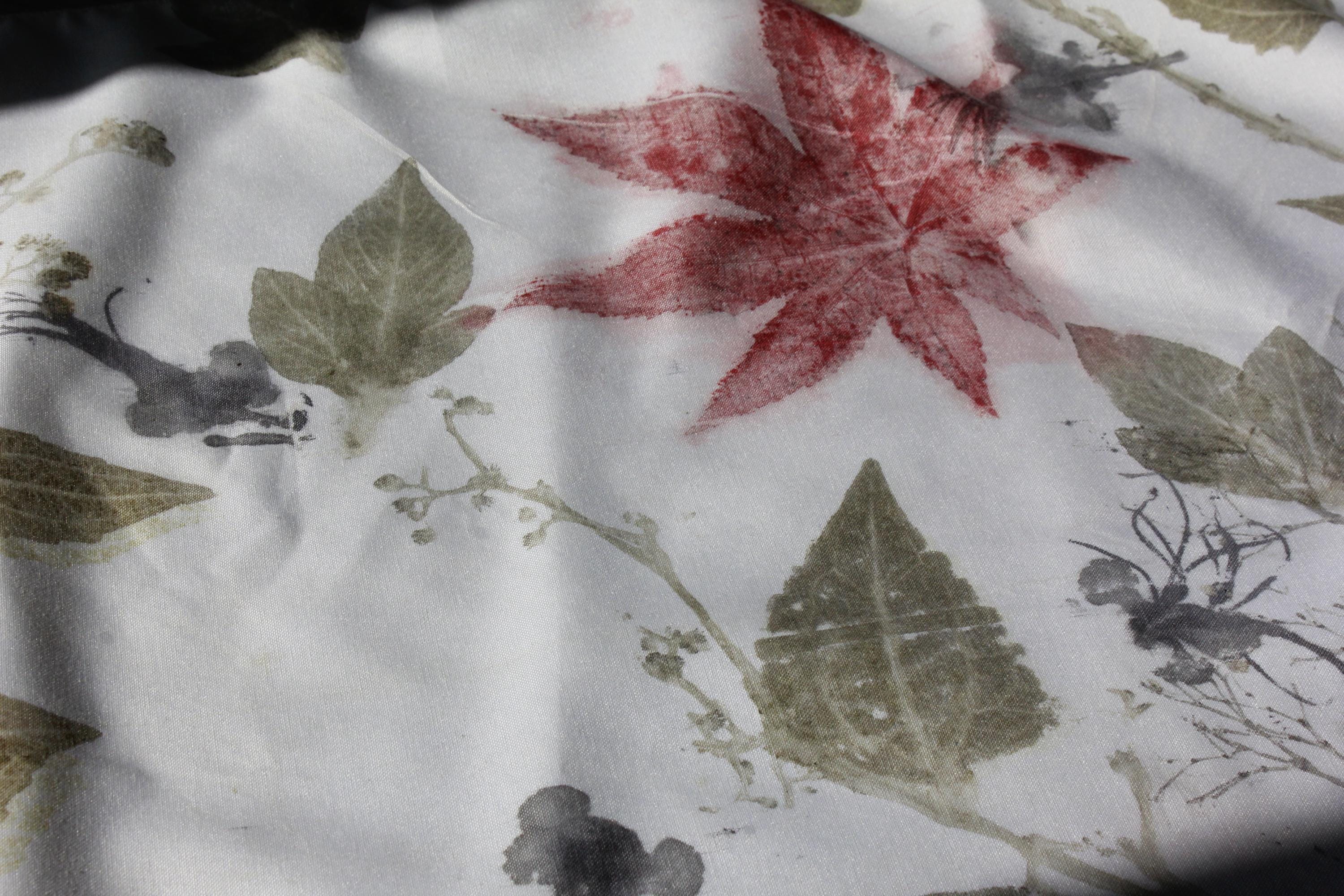 White Cotton Scarf: Eco-Friendly Botanical Print
