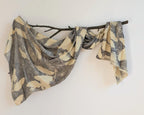 Black and Yellow Eco-Printed Silk Scarf